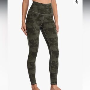 Women's High Waisted Green Tummy Control Workout Leggings Ultra Soft Yoga Pants